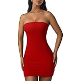 XXTAXN Women's Sexy Tube Sleeveless Bodycon Cocktail Party Mini Dress