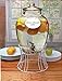 Circleware Glass Beverage Dispenser with Stand and Chalkboard Necklace, Fun Party Entertainment Home Kitchen Glassware Drink Water Pitcher for Juice, Beer & Cold Drinks, Huge 2.7 Gallon, Empire White