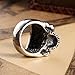 4ZOM 316L Stainless Steel Silver Mens Vintage Black Tattoo Punk Skull Biker Ring