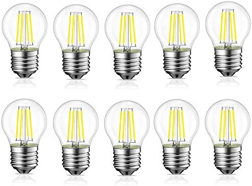 BTF 10-Pack E27 LED Golf Ball Bulb 4W, 40W Equivalent, G45, 6500K(Cool White), Non-Dimmable, LED Light Bulb, Energy Saving Light Bulbs