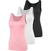 AMVELOP Basic Tank Top for Women Undershirts Sleeveless Layering Tank Top 2-4 Pack