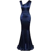 MUXXN Women's 1950s Vintage Sleeveless V Neck Mermaid Cocktail Evening Gowns Dresses