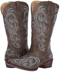 Roper womens Riley Western Boot, Brown, 6.5 US