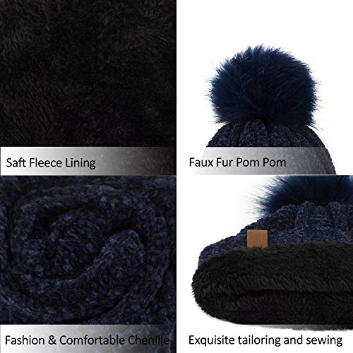 image for ViGrace Kids Winter Warm Fleece Lined Hats Infant Toddler Children Bea