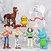YFTTW 7 Pcs Toy Story Toys Action - Premium Animated Collection with Keychain Included - Fun Party Supplies for Toddlers - Cake Topper Set for Birthday