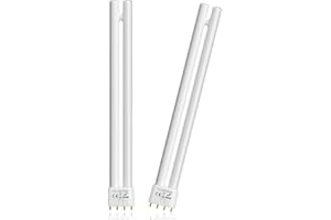 TobeBright PLL 24W 2G11 4 Pin Base Compact Fluorescent Light Bulb, 12.7” 6000K Daylight T5 Double Tube Plug-in PL24-C Light Bulbs for OttLite CFL Lamp Replacement, Dimmable (2-Pack)