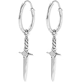 Boma Jewelry Sterling Silver Dagger Endless Hoop Earrings