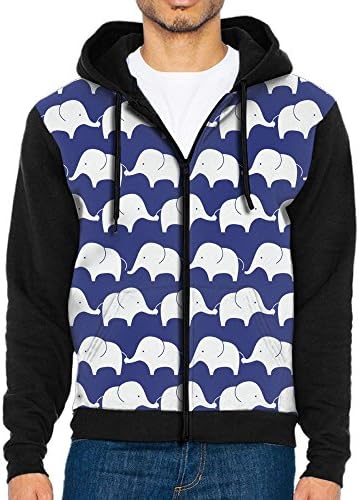 Cancer Bohemian Elephant Boho Men's Novelty Color Block Black Zip Up Long Sleeve Hoodie Digital Print For University Tunic