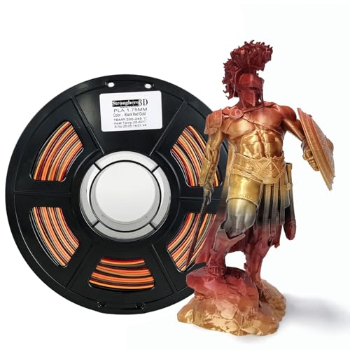Stronghero3D PLA 3D Printer Filament 1.75mm,Silk Gold and Black,1kg(2.2lbs) Accuracy +/-0.05mm for ender3 Cr10 Sovol