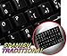SPANISH TRADITIONAL NEW NON-TRANSPARENT KEYBOARD DECALS BLACK BACKGROUND FOR DESKTOP, LAPTOP AND NOTEBOOK