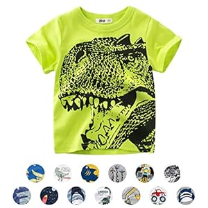 Uniseks baby-T-shirt van katoen, met schattig cartoonfiguur, dierenpatroon, tops voor 1-7 jaar oud