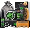 Beard Kit,Beard Growth Kit,Beard Grooming Kit,w/Beard Foam/Shampoo/Wash,Growth Serum,Oil,Balm Conditioner,Brush,Comb…