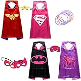 Girls Superhero Dress Up Costumes with Glow Bracelet