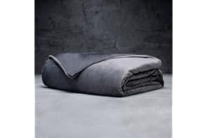 LUXOME King Size Weighted Blanket | Includes Lyocell from Bamboo/Minky Cover | 30 lbs | 100"x85" | Grey | Cool & Cozy