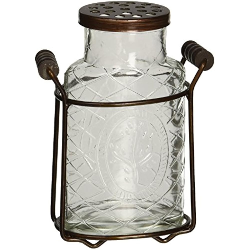 Creative CoOp Glass Vase With Metal Flower Lid, Small eBay