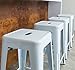 UrbanMod 24 Inches Metal Barstool Set of 4 – Counter Height Backless Bar Stool for Kitchen Island, Breakfast, Outdoors, Pub, Restaurant, Patio – Stackable Heavy Duty Modern & Industrial (Glossy White)