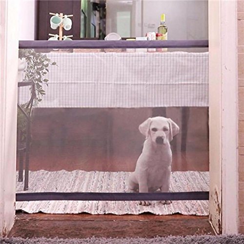 Pet Dog Fences, Elevin(TM) Magic Gate Portable Folding Safety Guard For Pets Dog Cat Isolated Gauze (white)