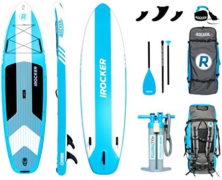 iROCKER Cruiser Inflatable Stand Up Paddle Board 10'6" Long 33" Wide 6" Thick SUP Package