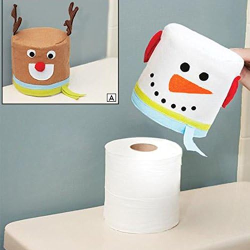2 Packs Cute Xmas Tissue Box Pack (1 x Xmas Elk, 1 x Snowman) Christmas Tissue Wrap Decorations (Diameter : 6.7 x 7.1 inch, Tissue Box Cover)