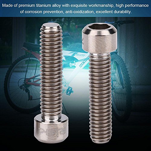 VGEBY 2Pcs Disc Brake Bolts, Titanium Alloy M6 X 25mm Bicycle Screw Bolts for Mountain Bike Brake Caliper (Titanium Color) - Thumbnail 7