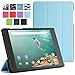 Google Nexus 9 Case - Poetic Google Nexus 9 Case [Slimline Series] - [Lightweight] [Ultra-slim] PU Leather Slim-Fit Trifold Cover Stand Folio Case for Google Nexus 9 Sky Blue (3 Year Manufacturer Warranty From Poetic)