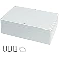 HoHaing Junction Box Waterproof Plastic Project Box IP65 Plastic Project Box Electrical Box Enclosure Gray White 11.4"x 8.2"x