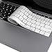 Kuzy Keyboard Cover with Touch Bar for 13 and 15 inch Model A2159, A1989, A1990, A1706, A1707 Silicone Skin Protector, White