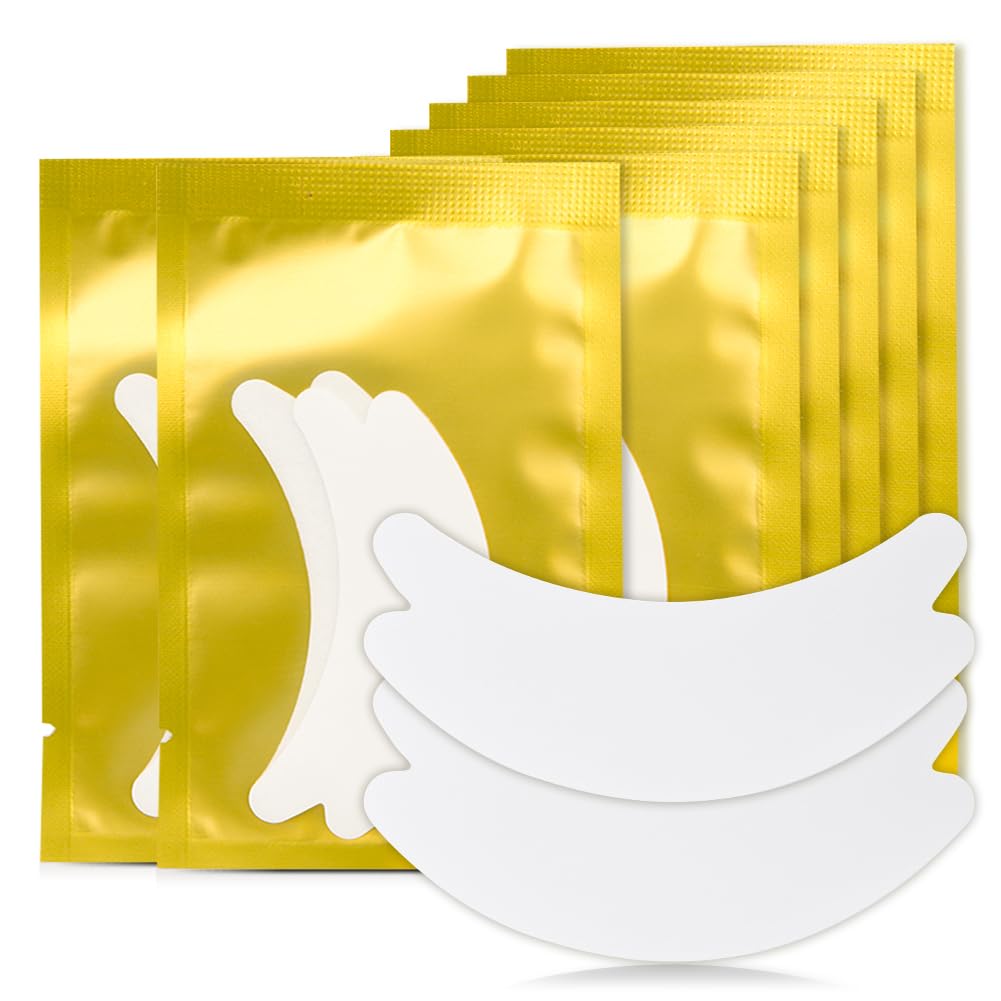 Lunamoon Eye Pads for Eyelash Extension, Eyelash Pads, Eyelash Lifting Eyelashes, Dyeing Eyelashes, Eye Patches, Eyelash Extension Pad, 50 Pairs (Butterfly-Gold)