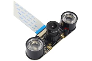 MOUDOAUER 130 Degree Wide Angle 5 Megapixel Fish Eye Lens Infrared Light Night Vison Camera Kit for Raspberry Pi 4B/3B+/Zero/