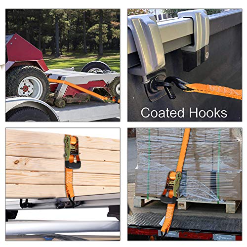 image for Trekassy Ratchet Straps Heavy Duty Motorcycle Tie Downs 4 Pack 1.5