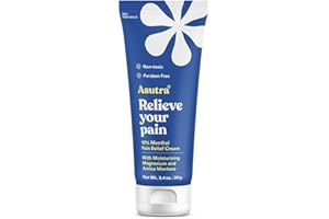 ASUTRA Relief Cream with Magnesium, 3.38 oz - Cooling Sensation, Temporary Relief from Muscle Discomfort and Soreness, Shea Butter & Almond Oil, Magnesium, 10% Menthol, and Arnica Montana
