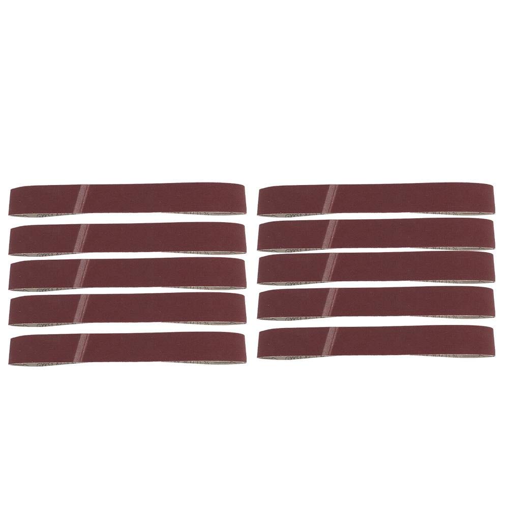 YWBL-WH 10PCS 320-600Grit Alumina Abrasive Belt Sanding Band for Wood Furniture Grinding Polishing (320#)
