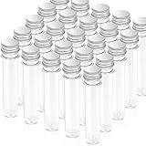 Science Party Test Tubes, HNYYZL 30 Pack Science Party Test Tubes 40 ml 25x140mm,Clear Plastic Test Tubes Gumball Candy Tubes, Bath Salt Vials Christmas Birthday Gifts