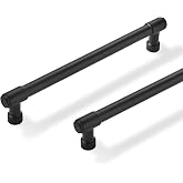 ZAUYX Solid Heavy Duty Jasper Pulls 10 Pack Matte Black Cabinet Pulls 6 Inch Hole Centers for Kitchen Cupboard Handles Modern Drawer Pulls Bathroom Cabinet Pulls