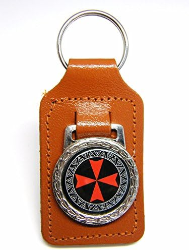 Knights Templar Malta Cross Masonic Badge Leather Keychain