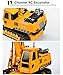DOUBLE E Remote Control Excavator Toys Fully Functional Construction Tractor, Rechargeable Rc Excavator 1:20 RC Excavator Truck with Lights & Sounds 2.4Ghz Transmitter, White