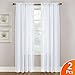 NICETOWN White Sheer Curtains Panels 84 Window Treatment Rod Pocket Sheer Voile Drapes/Yarn for Bedroom (One Pair, W55 x L84, White)