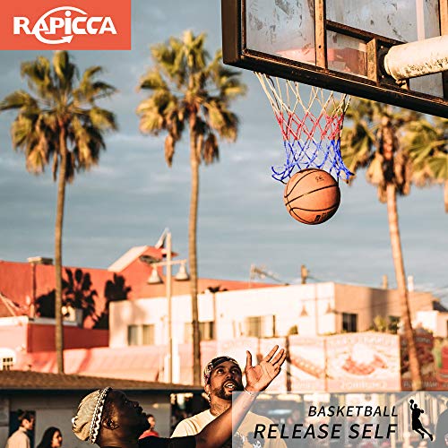 RAPICCA Heavy Duty Basketball Net Replacement 2 Packs- All Weather Anti Whip, Fits Standard Indoor or Outdoor Rims - White/Red/Blue, 12 Loops
