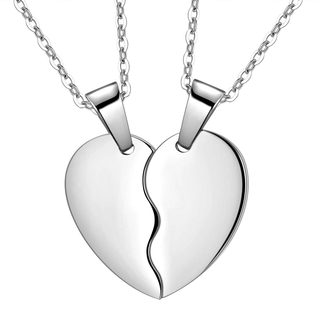 Broken Heart Necklace Women Men 316L Stainless Steel Best Friend BFF Foever Pendant Two Half Hearts Pendants Lover Couples Jewelry SP0034G