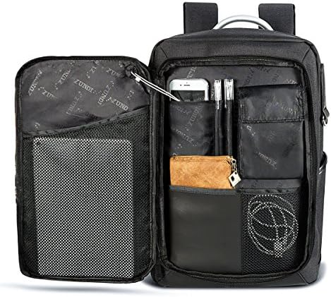 Business Laptop Backpack Water Resistant Slim Computer Backpack with Headphone Port College Backpack School Bookbag 15.6 Inch Computer for Women &amp; Men (Black)