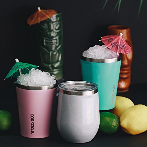 Corkcicle Insulated Travel Cup with Lid, Wine Tumbler, Gloss Rose