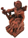 Private Label Resin Statues Norse God Freyr Wood Finish Statue Pagan Fertility 3.5 X 7.5 X 3.75 Inches Red