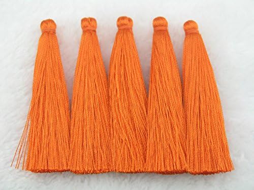 10pcs 6.5cm(2.6'') Sift Silky Handmade Fiber Tassels--22 Colors Available (Orange)