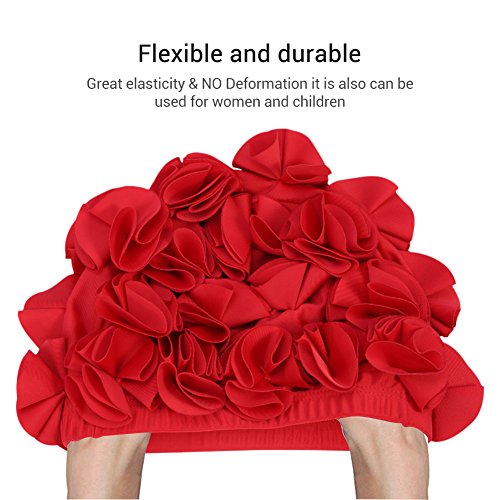 thumbnail image 2 of Retro Floral Swim Hat For Women & Kids - Elastic Bathing Cap For Long Hair 2 of 10