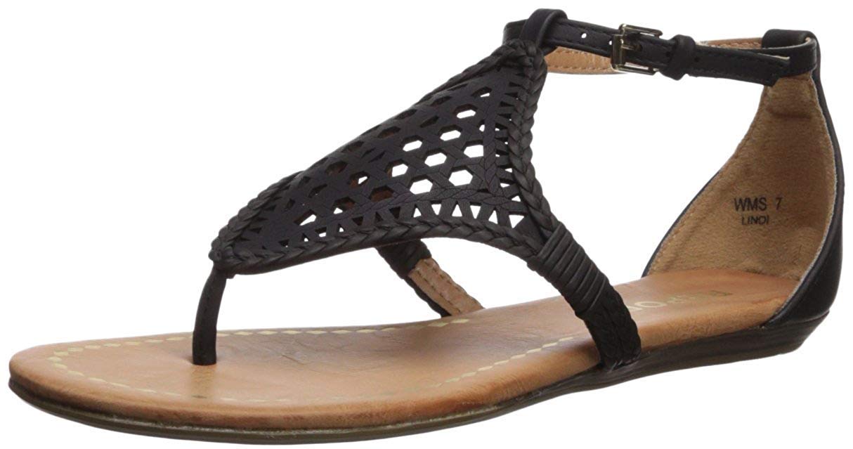 report black flat sandals