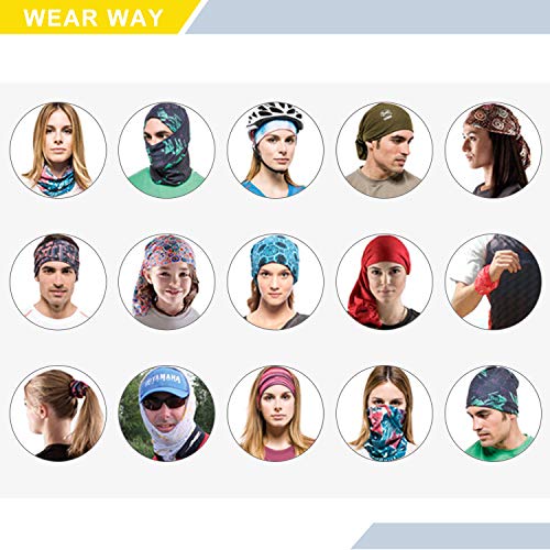 Seahouse Multifunctional Magic Scarf Outdoor Headwear Bandana Sports Tube UV Cover for Workout Yoga 6pcs Random