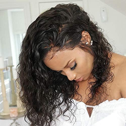 Fennell Deep Wave Brazilian Human Hair Lace Front Wigs 150 Density Glueless Pre Plucked Short Wavy Human Hair Wigs with Baby Hair for Women (14 Inch, Deep Wave)