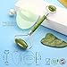 Jade Roller - Jade Roller For Face - Face Roller - Facial Roller - Gua Sha - Real 100% Jade - Face Massager For Wrinkles, Puffiness, Anti Aging - Durable, No Squeak - Bonus Face Brush Cleanser