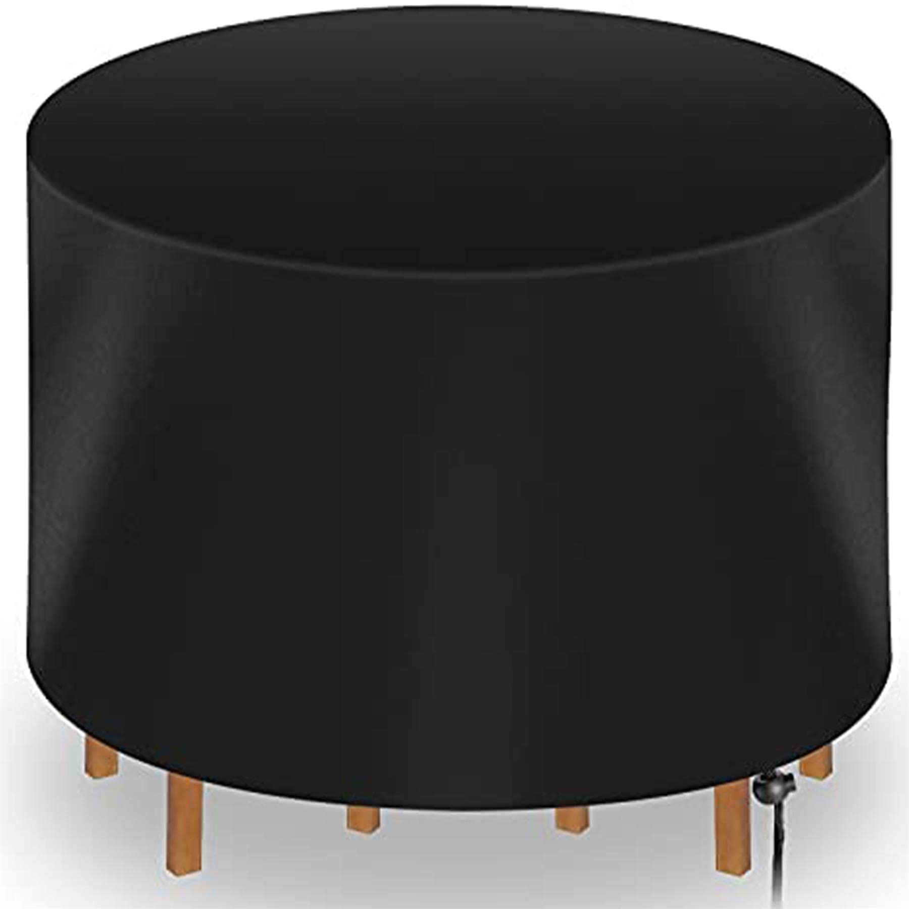 Dapetz ® Garden Furniture Covers Round Table Cover Water repellent, Windproof, Anti-UV Heavy Duty 420D Polyester Patio Table Covers Outdoor Protective Cover 125 x 80 cm