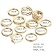 Mandystore 12Pcs Women's Boho Crystal Flower Knuckle Ring Rings for Girls Tibetan Turkish Ring Set